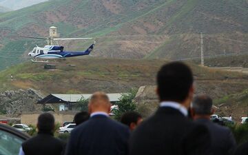 ویدئویی از بالگرد حامل رئیس‌جمهور و شهدای همراه