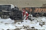 تصادف خاور با کامیون در محور سلفچگان قم یک فوتی و یک مصدوم داشت