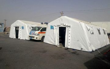 بیمارستان صحرایی ارتش در مرز چذابه خوزستان برپا شد