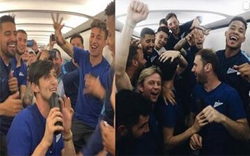 شادی زایدالوصف یاران آزمون در هواپیما!