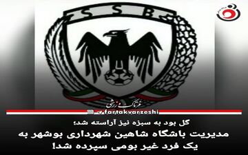 مدیریت جدید شاهین بوشهر مشخص شد!