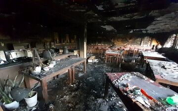 آتش‌سوزی در یک رستوران ۳ طبقه در ساحل خرمشهر