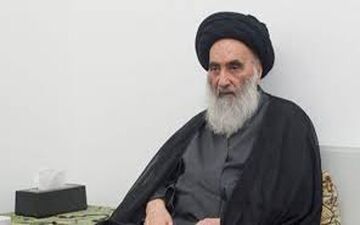 سادگی پذیرایی آیت الله سیستانی از روحانی