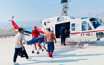 نجات جان دو بیمار بدحال توسط بالگرد اورژانس هوایی بستک