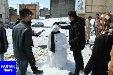 برگزاری جشنواره مجسمه های برفی در کرمانشاه به روایت تصویر