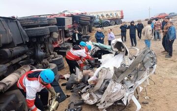 برخورد مرگبار تریلی و پژو در جاده زنجان ـ ابهر؛ ۶ نفر جان باختند