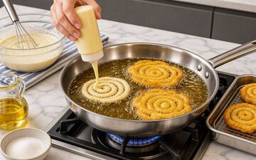 دستور تهیه زولبیا خانگی با نشاسته ذرت؛ آسان و لذیذ