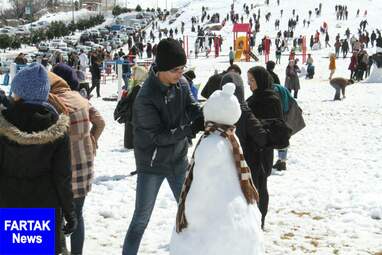 برگزاری جشنواره مجسمه های برفی در کرمانشاه به روایت تصویر
