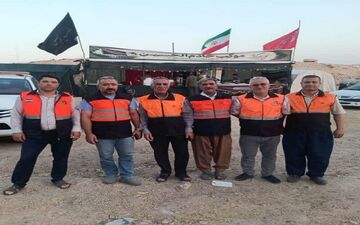 مشارکت راهداری کردستان در ارائه خدمات به زائران اربعین در مرز مهران