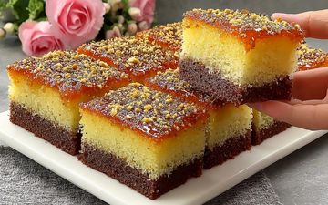 کیک ۵ دقیقه‌ای دو رنگ؛ خوشمزگی که تکرارش اجتناب‌ناپذیر است