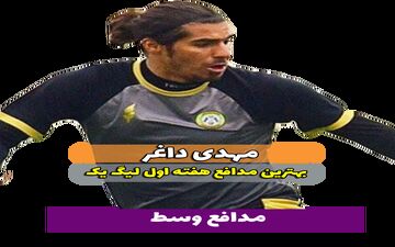 مهدی داغر؛بهترین مدافع وسط هفته اول لیگ یک 