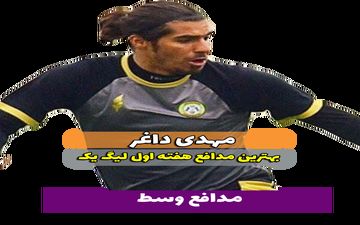 مهدی داغر؛بهترین مدافع وسط هفته اول لیگ یک 
