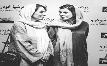 خوش و بش لیلا حاتمی و هدیه تهرانی در یک مراسم! + عکس