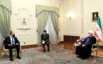 روحانی در دیدار با لاوروف: تنها راه آمریکا برای بازگشت به برجام، لغو تحریم ها است