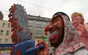 آدمک‌های ترامپ و بن سلمان در کارناوال آلمانی‌ها + فیلم