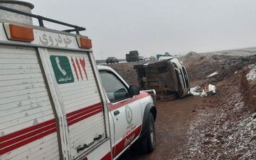 حادثه دلخراش در یزد؛ تیگو ۸ واژگون شد/یک کشته و پنج مصدوم
