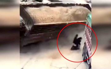 بار کامیون ناجی جان دو اسکوتر سوار شد! +فیلم 