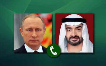 پوتین و رئیس امارات در گفت‌وگوی تلفنی درباره خلیج‌فارس تبادل نظر کردند