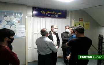 عیادت مهندس دارابی؛ رییس سازمان صمت استان از حادثه دیده معدن گیلان غرب