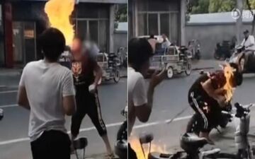 نمایش نفس آتشین نوجوان خام را تا دم مرگ برد! +فیلم