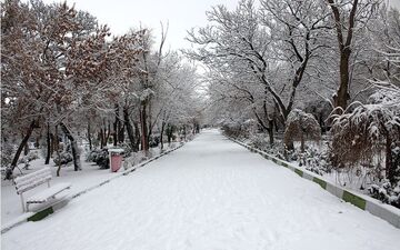 تصویری دیدنی از رهبر انقلاب در هوای برفی تهران