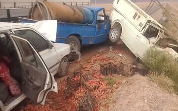 تصادف زنجیره‌ای در قوچان ۷ مصدوم برجای گذاشت
