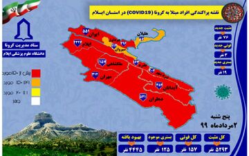 ۷۶ مورد جدید مبتلا به کرونا ویروس/ ۳ مورد فوتی