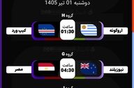  نبرد آلبی‌سلسته با اتریشِ سخت‌کوش و دوئل فراعنه با گربه سیاه ایران؛ برنامه بازی‌های دوشنبه ۱ تیر