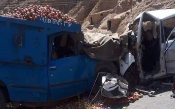 ۲ کشته و ۴ مصدوم حاصل برخورد پراید با نیسان در جاده کلات