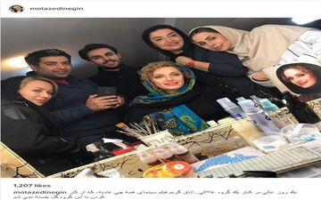سلفی آینه ای نگین معتضدی در پشت صحنه «همه چی عادیه» (عکس)