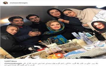 سلفی آینه ای نگین معتضدی در پشت صحنه «همه چی عادیه» (عکس)