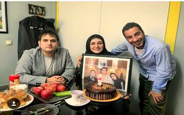 نوید محمدزاده و رضا درمیشیان در جشن تولد باران کوثری | عکس