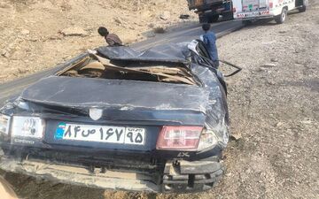 واژگونی خودروی سمند در جاده خاش به ایرانشهر ۲ کشته بر جا گذاشت