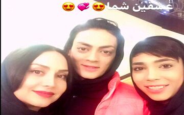 خانم بازیگر در کنار ستاره‌ ورزش بانوان ایران/عکس