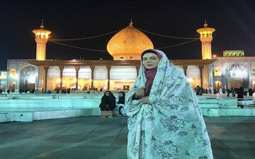 تیپ خانم بازیگر در سفر به شیراز