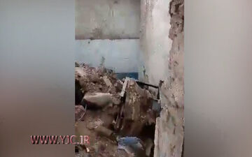 ریزش سقف گنبد حمام تاریخی نیشابور همزمان با زلزله 6 ریشتری مشهد