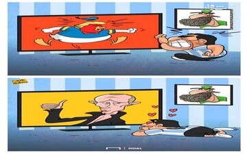 عکس/علاقه مارادونا به پوتین و نفرت از ترامپ