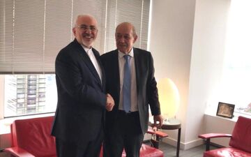  ظریف با همتای فرانسوی خود دیدار کرد