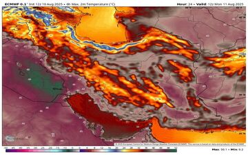 پیش‌بینی بارش باران، رعد و برق و کاهش دما در نوار شمالی کشور