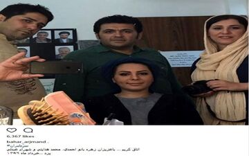 سلفی آینه ای بهار ارجمند و دوستانش در اتاق گریم (عکس)