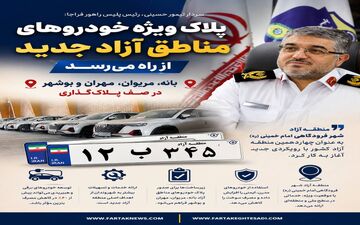 پلاک ویژه خودروهای مناطق آزاد جدید از راه می‌رسد؛ بانه، مریوان، مهران و بوشهر در صف پلاک‌گذاری