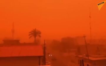 فیلم طوفان شن وحشتناک در آسمان عراق