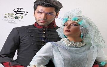 میکاپ و لباس خاص خانم بازیگر در مراسم عقدش/عکس