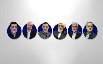 اقامه نماز جماعت نامزدان ریاست جمهوری پیش از شروع مناظره دوم + ویدئو