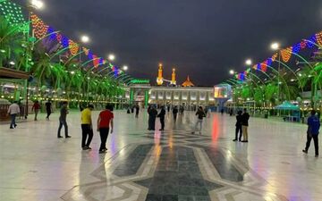باران در بین‌الحرمین؛ صحنه‌ای متفاوت و دیدنی + فیلم