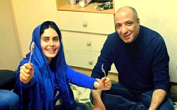 ناهار کاری امیر جعفری و الناز شاکردوست روی پتو!‌ + عکس