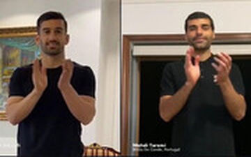 ادای احترام ستارگان فوتبال در کنار سه ملی پوش ایرانی به مدافعان سلامت