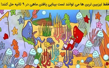 ماهی پنهان در تصویر رو طی 9 ثانیه پیدا کن / فقط تیزبین ها قدرت تشخیص رو دارند!