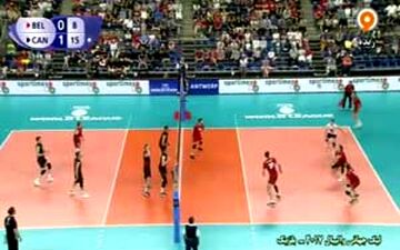 جو گیر شدن گزارشگر والیبال در شبکه ورزش + فیلم