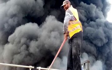 ۶ مصدوم بر اثر حادثه آتش سوزی در اداره ترابری نفت و گاز مسجدسلیمان